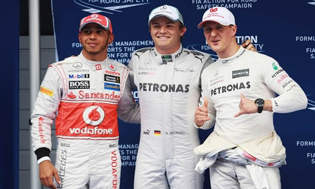 La escudería Mercedes logra el 1-2 en las pruebas de Shangai