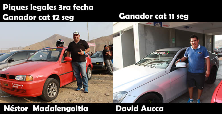 Ganadores de 3ra fecha de Piques legales; 12 y 11 segundos