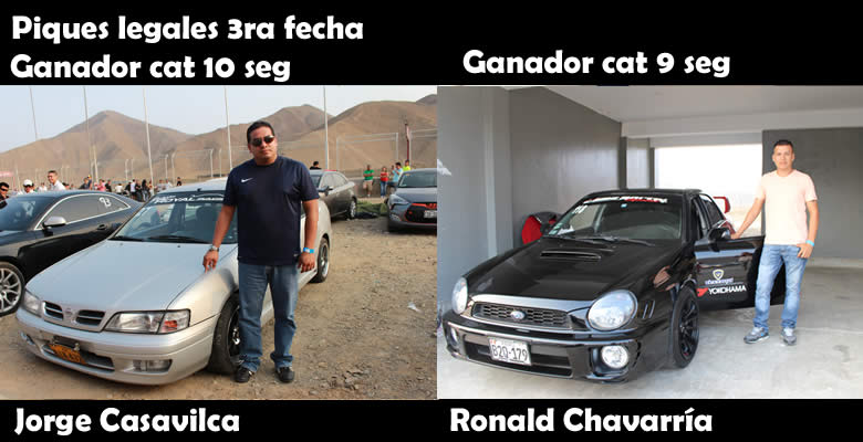 Ganadores de 3ra fecha de Piques legales; 10 y 9 segundos