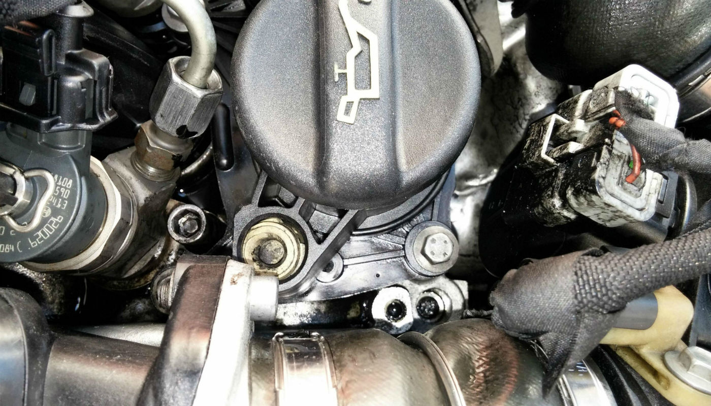 aceite en el motor de camión