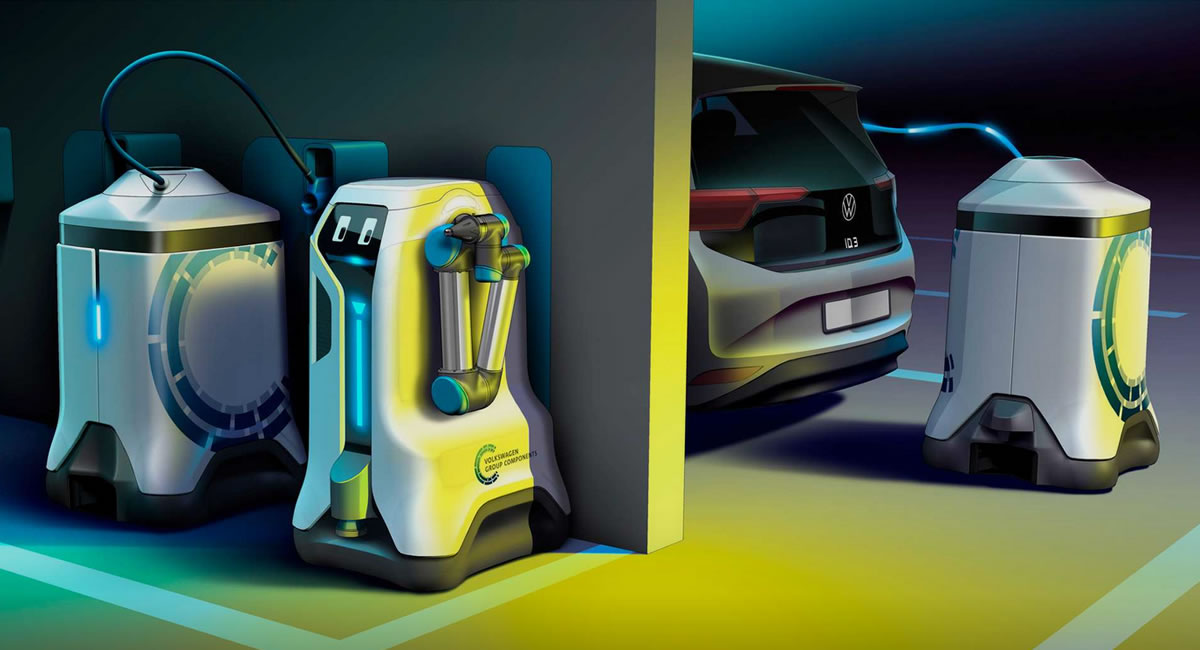 ¿Robots que cargan tu auto eléctrico? Todo es posible con el nuevo concept de Volswagen