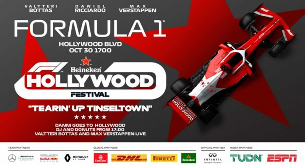 Formula 1 organizará un espectáculo en Hollywood
