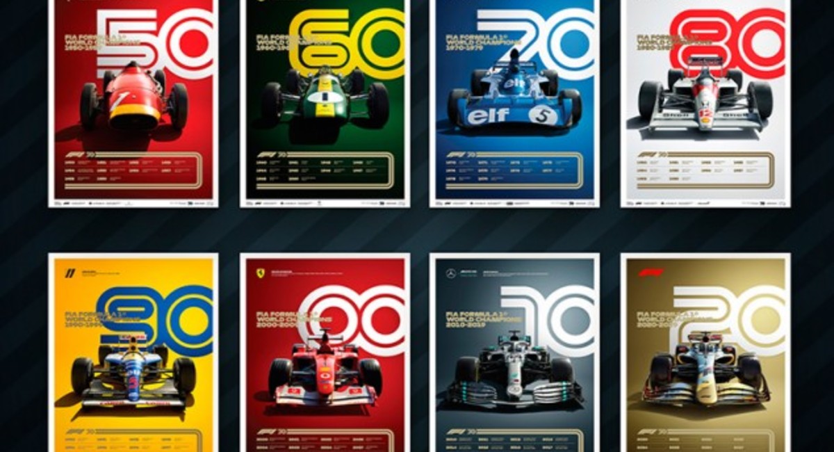 Fórmula 1 lanza colección de pósteres conmemorativos por 70 aniversario