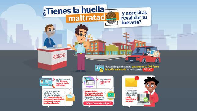 MTC: ¿Necesitas revalidar tu brevete, pero no reconocen tus huellas dactilares?